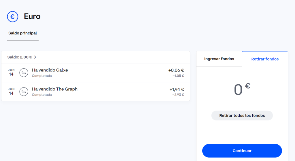 Dinero efectivo coinsbase