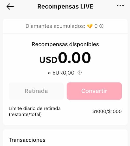 Recomensas LIVE en TikTok